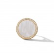 DY Elements Ring in 18K Yellow Gold with Mother of Pearl and Pave Diamonds