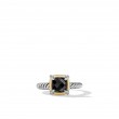 Petite Chatelaine® Ring in Sterling Silver with 18K Yellow Gold, Black Onyx and Diamonds, 7mm