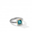 Petite Chatelaine® Ring in Sterling Silver with Hampton Blue Topaz, 18K Yellow Gold and Pave Diamonds