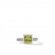 Petite Chatelaine® Ring with Peridot, 18K Yellow Gold Bezel and Pave Diamonds