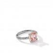 Petite Chatelaine® Ring in Sterling Silver with Morganite, 18K Rose Gold and Pave Diamonds