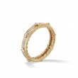 Modern Renaissance Band Ring in 18K Yellow Gold with Full Pave Diamonds