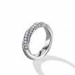 Cable Edge™ Band Ring in Recycled Sterling Silver with Pave Diamonds