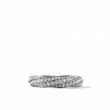 Cable Edge™ Band Ring in Recycled Sterling Silver with Pave Diamonds