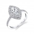 Marquise Double Halo Engagement Ring - Claudia