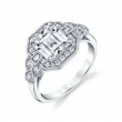 Vintage Inspired Engagement Ring With Baguette Diamonds - Francesca