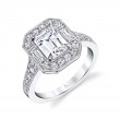 Vintage Inspired Emerald Cut Engagement Ring With Baguettes - Cassie