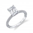 Emerald Cut Engagement Ring With Pave Diamonds - Jayla