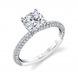 Classic Engagement Ring With Pave Diamonds - Jayla