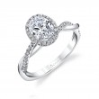 Modern Oval Engagement Ring With Halo - Coralie