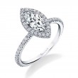Marquise Halo Engagement Ring - Vivian
