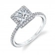 Princess Cut Halo Engagement Ring - Vivian
