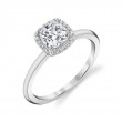 Classic Cushion Halo Engagement Ring - Elsie