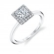 Classic Princess Halo Engagement Ring - Elsie