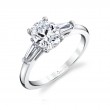 Three Stone Oval Engagement Ring With Baguette Diamonds - Nicolette