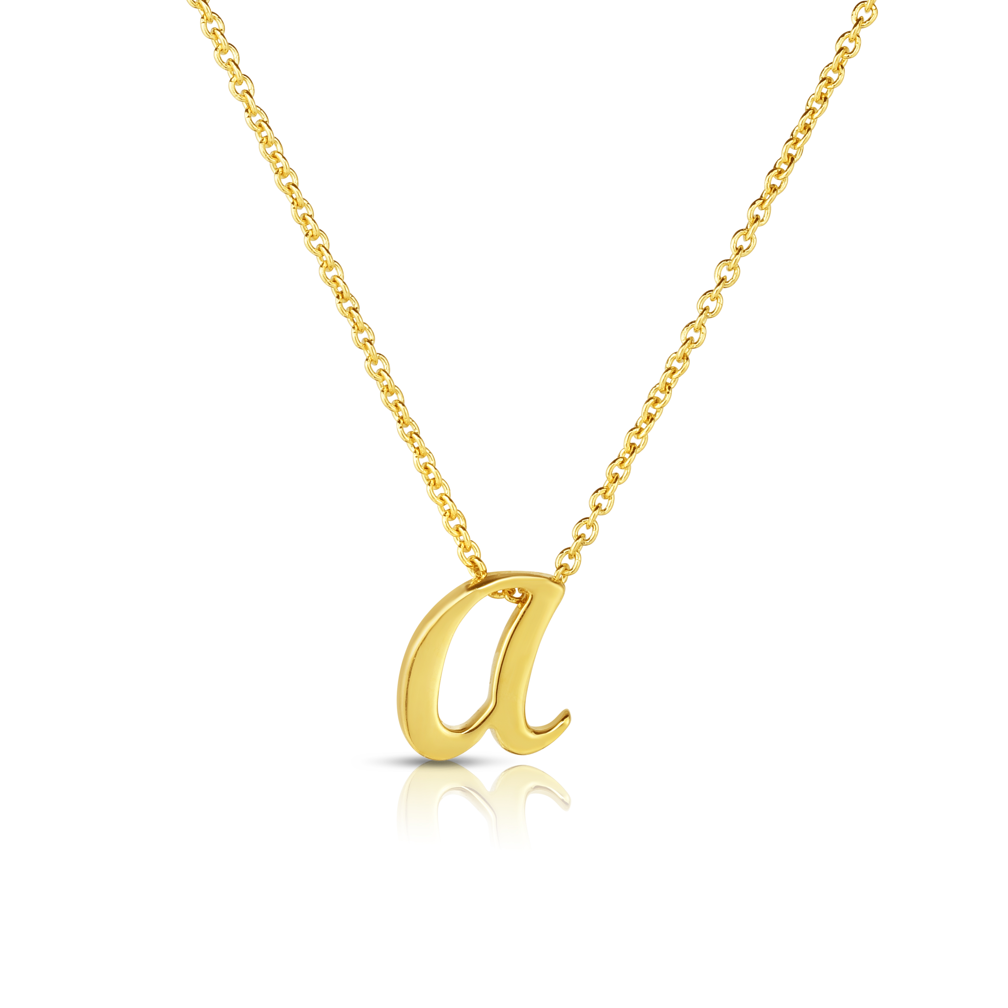 18k Yellow Gold Tiny Treasures Script Initial 'a' Necklace