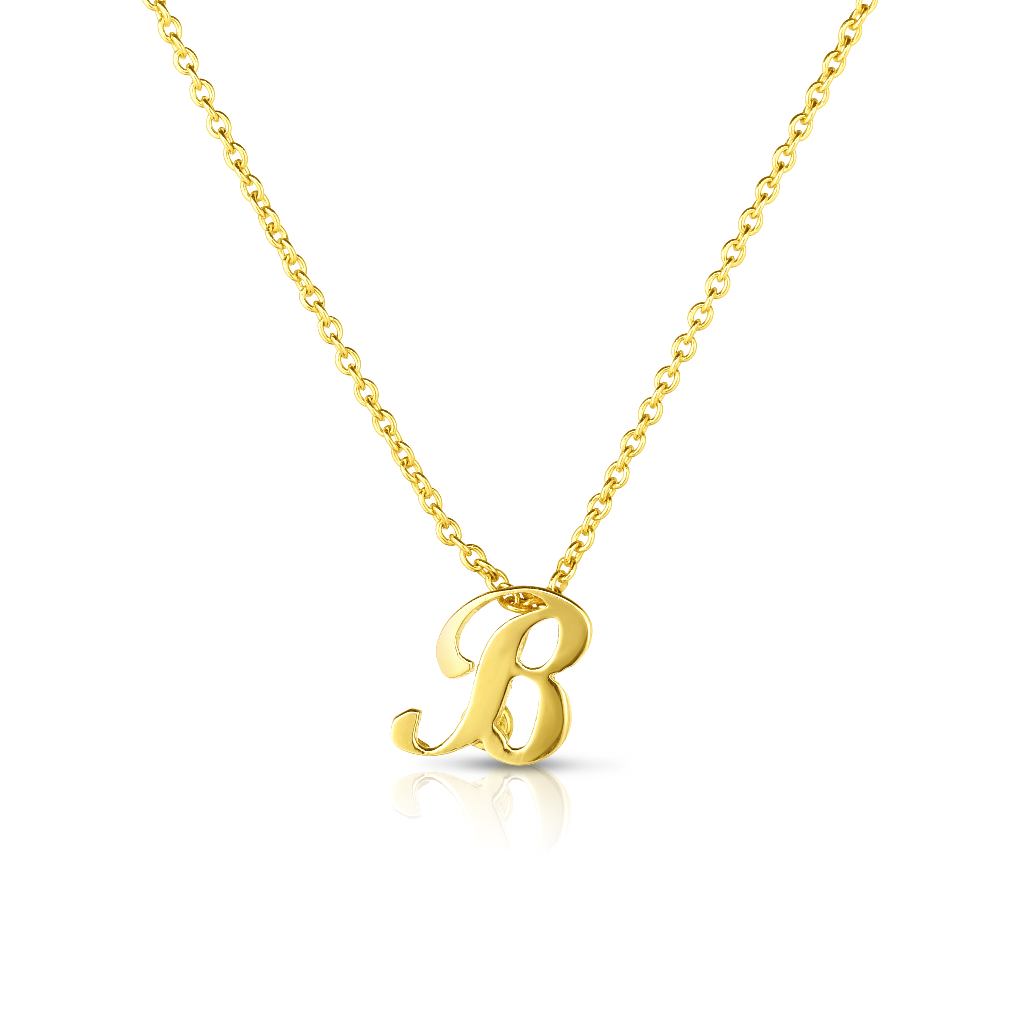 18k Yellow Gold Tiny Treasures Script Initial 'b' Necklace