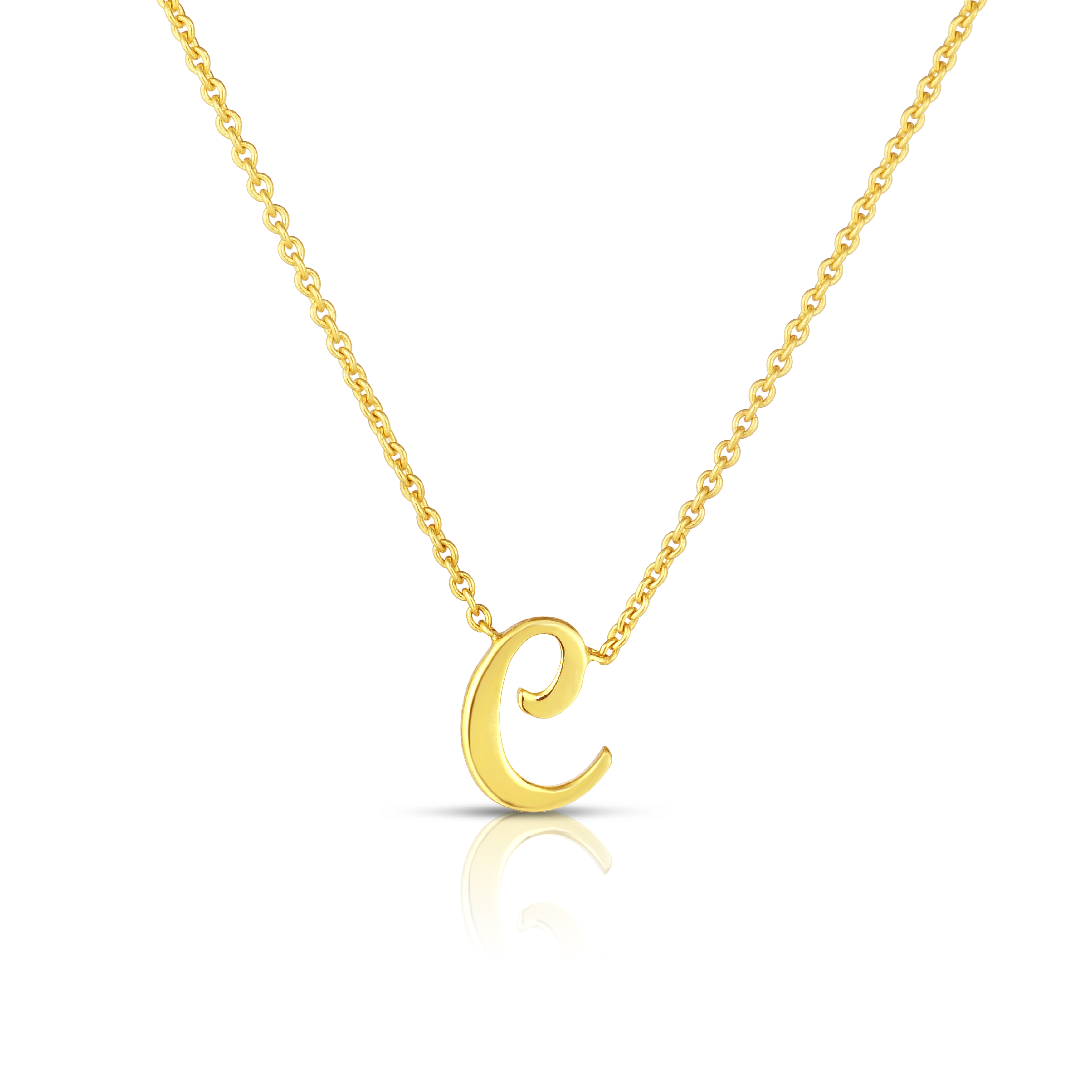18k Yellow Gold Tiny Treasures Script Initial 'c' Necklace