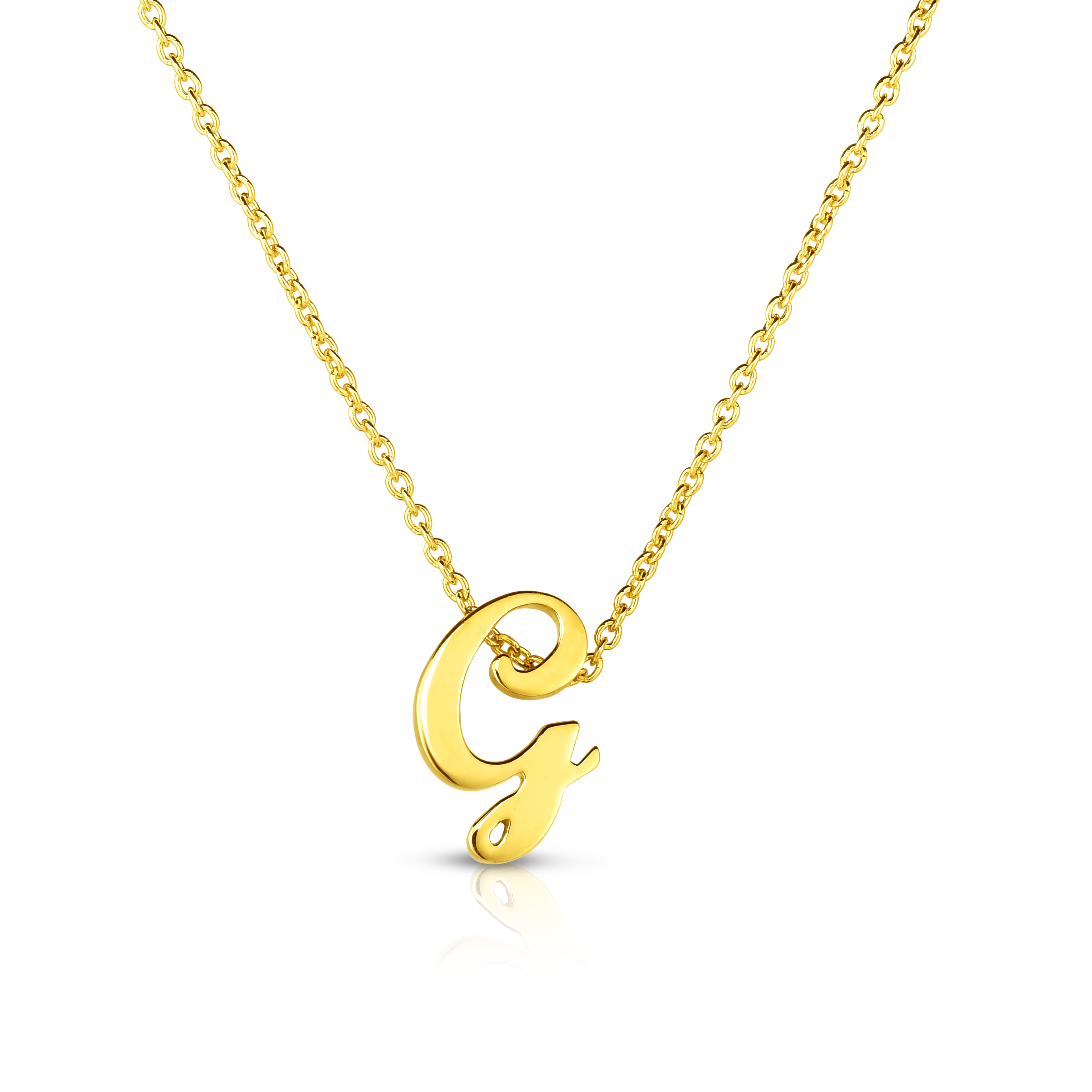 18k Yellow Gold Tiny Treasures Script Initial 'g' Necklace