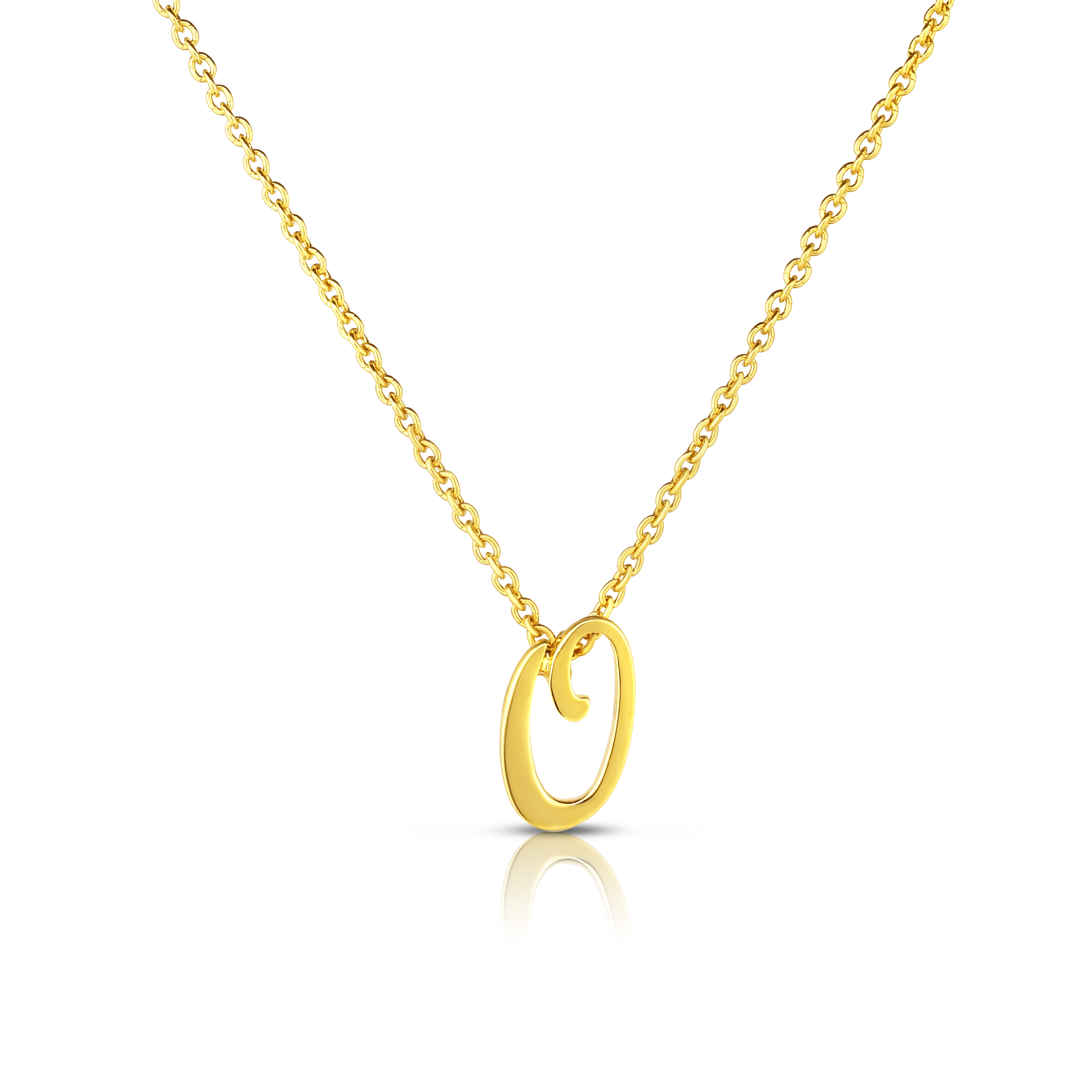 18k Yellow Gold Tiny Treasures Script Initial 'o' Necklace