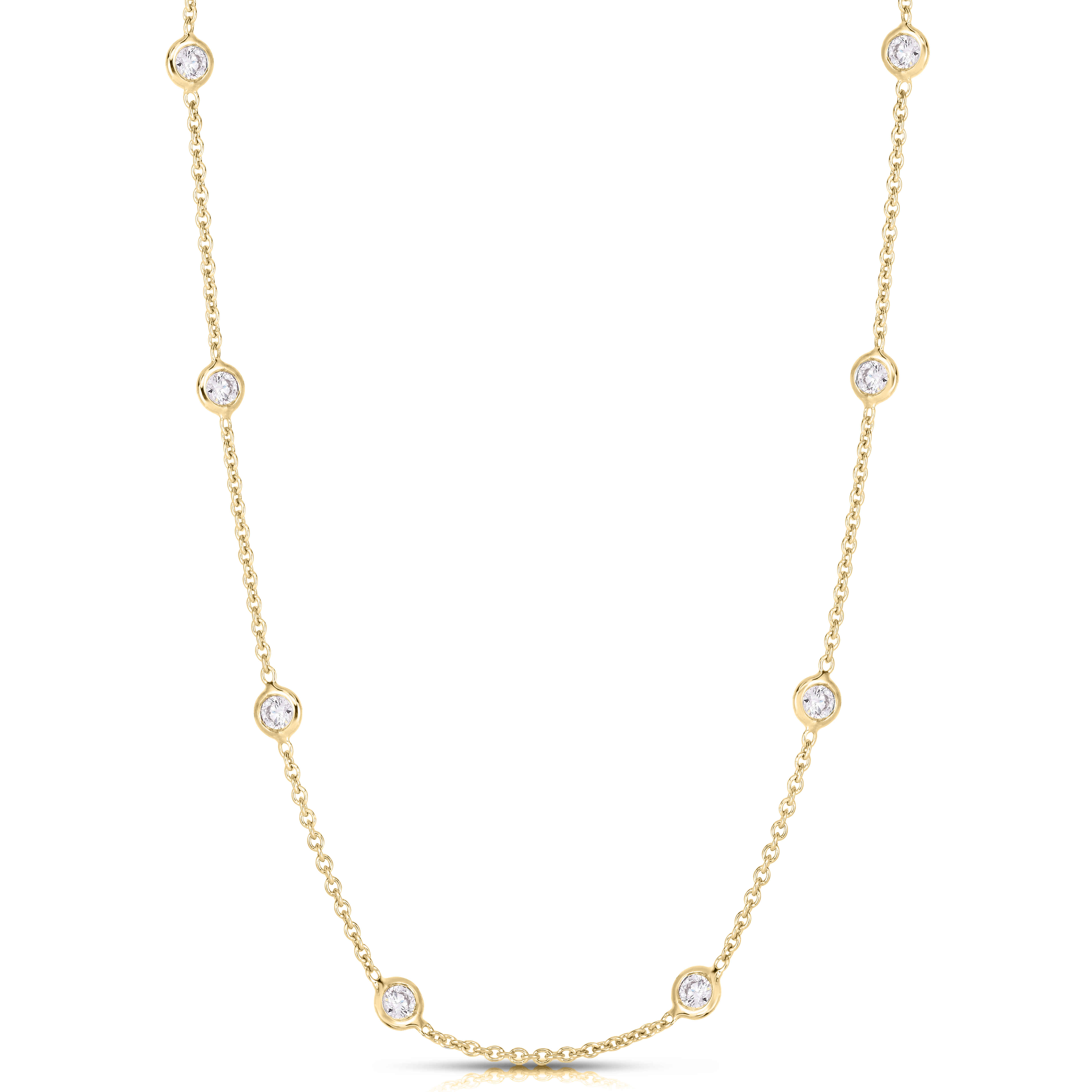 18k Yellow Gold Diamonds By The Inch 15 Station 18 Inch Necklace