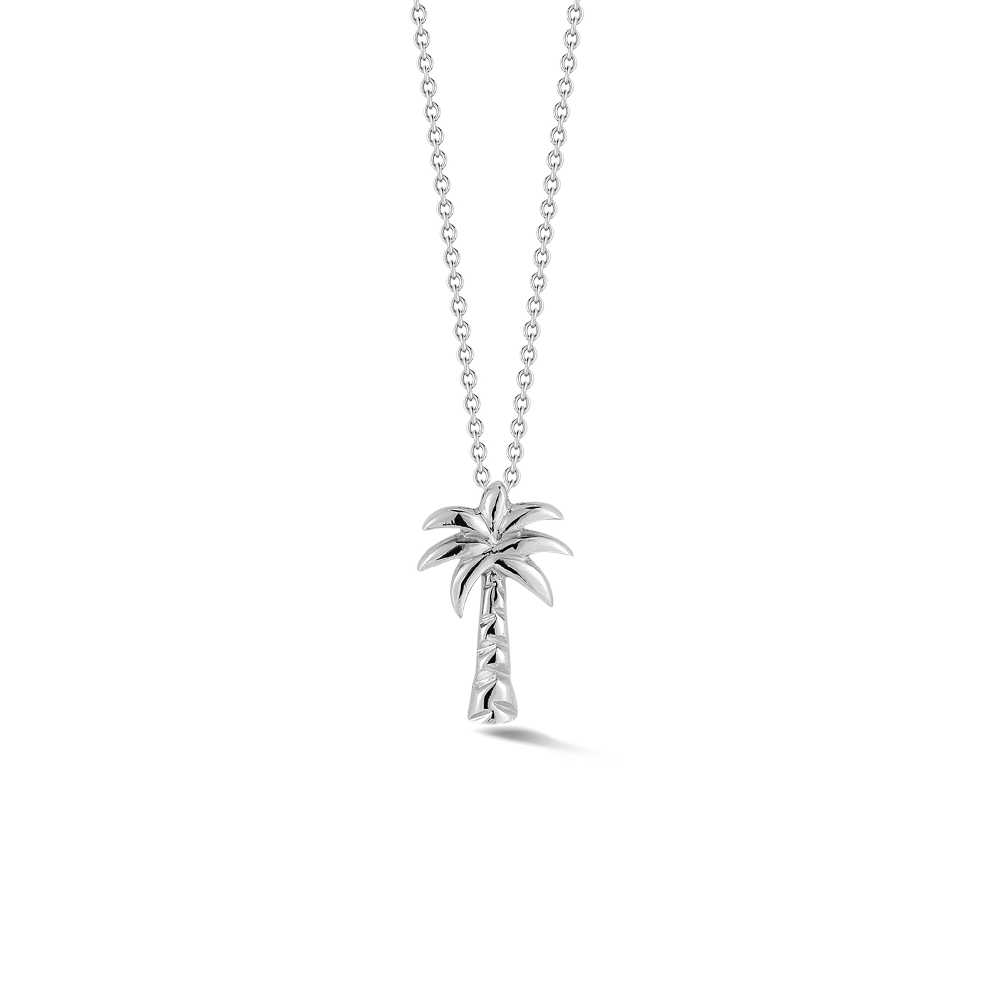 18k White Gold Tiny Treasures Palm Tree Necklace
