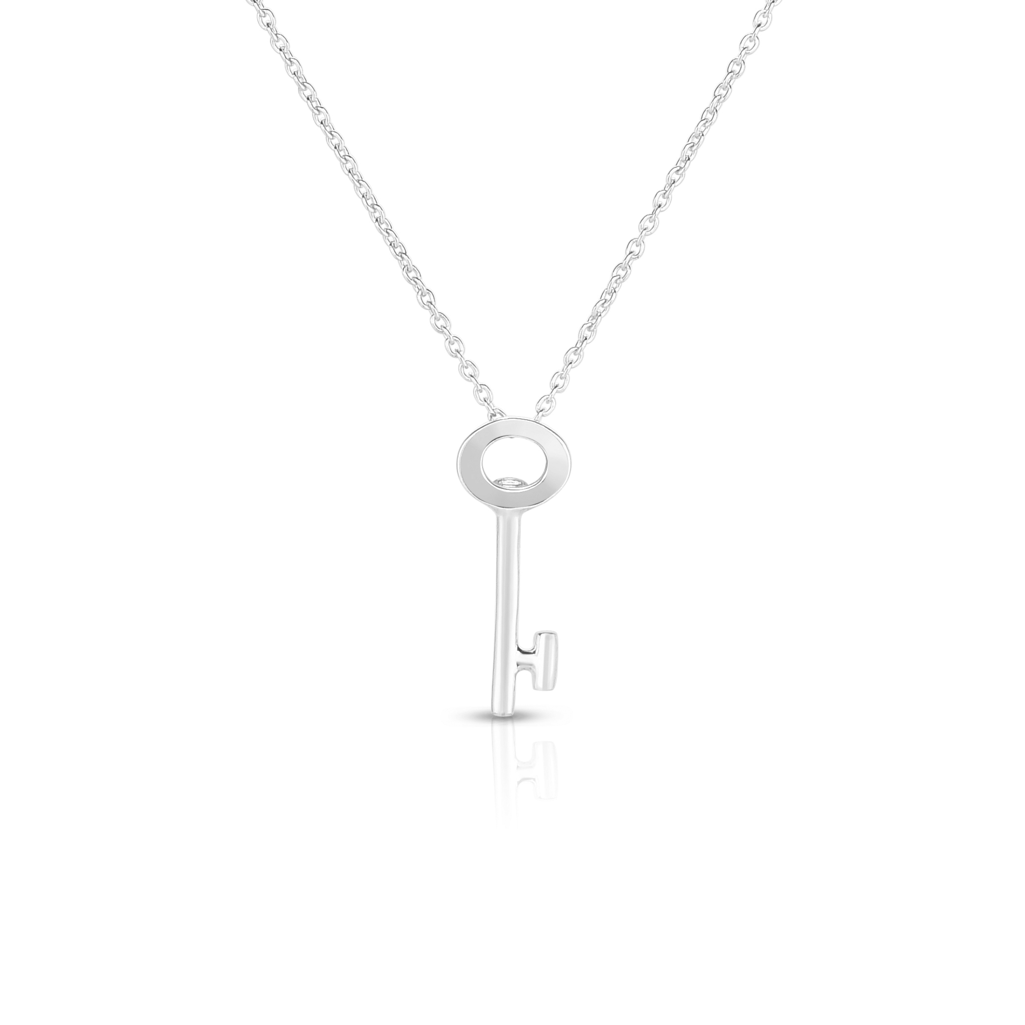 18k White Gold Tiny Treasures Key Necklace