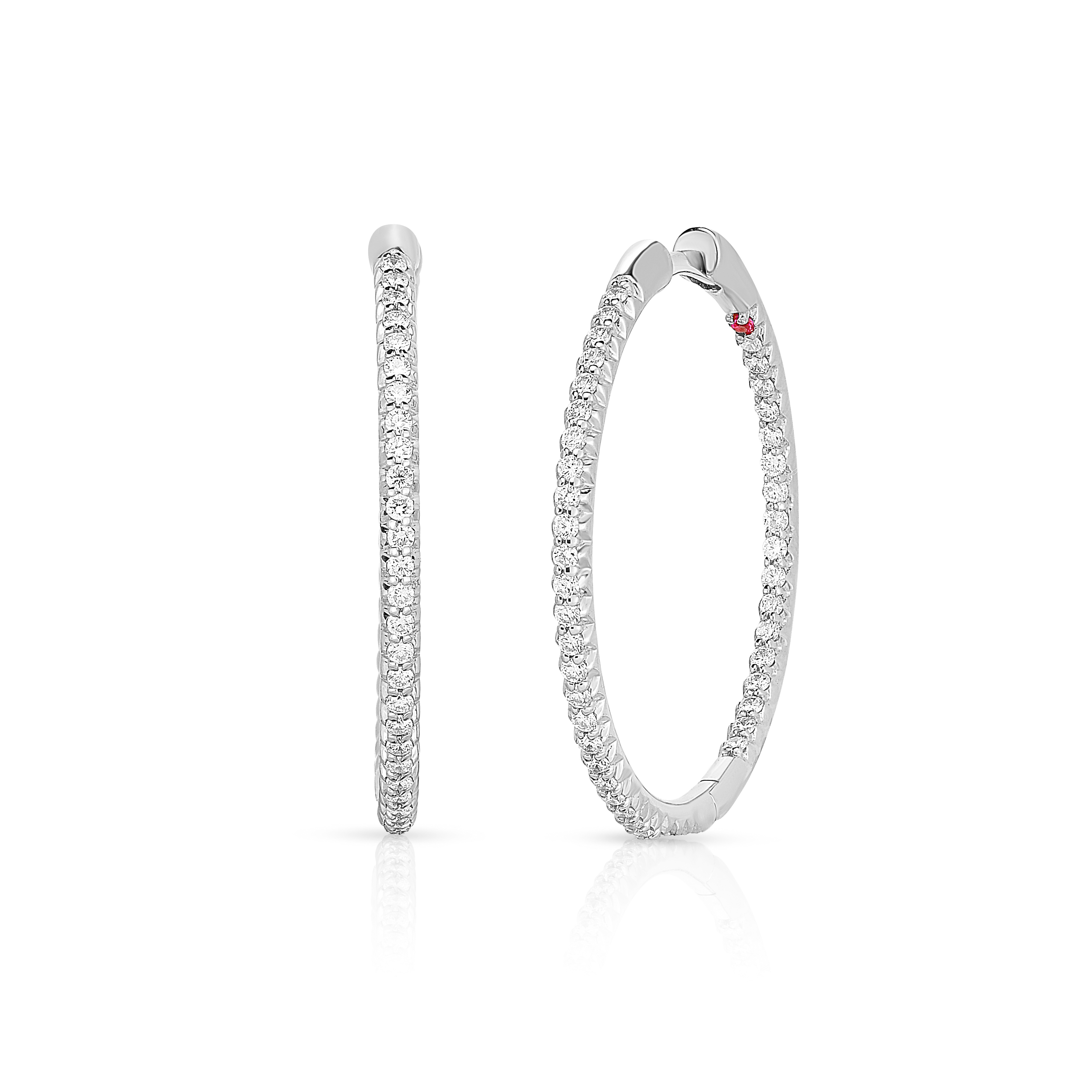 18k White Gold Medium The Perfect Diamond Hoop® Earrings