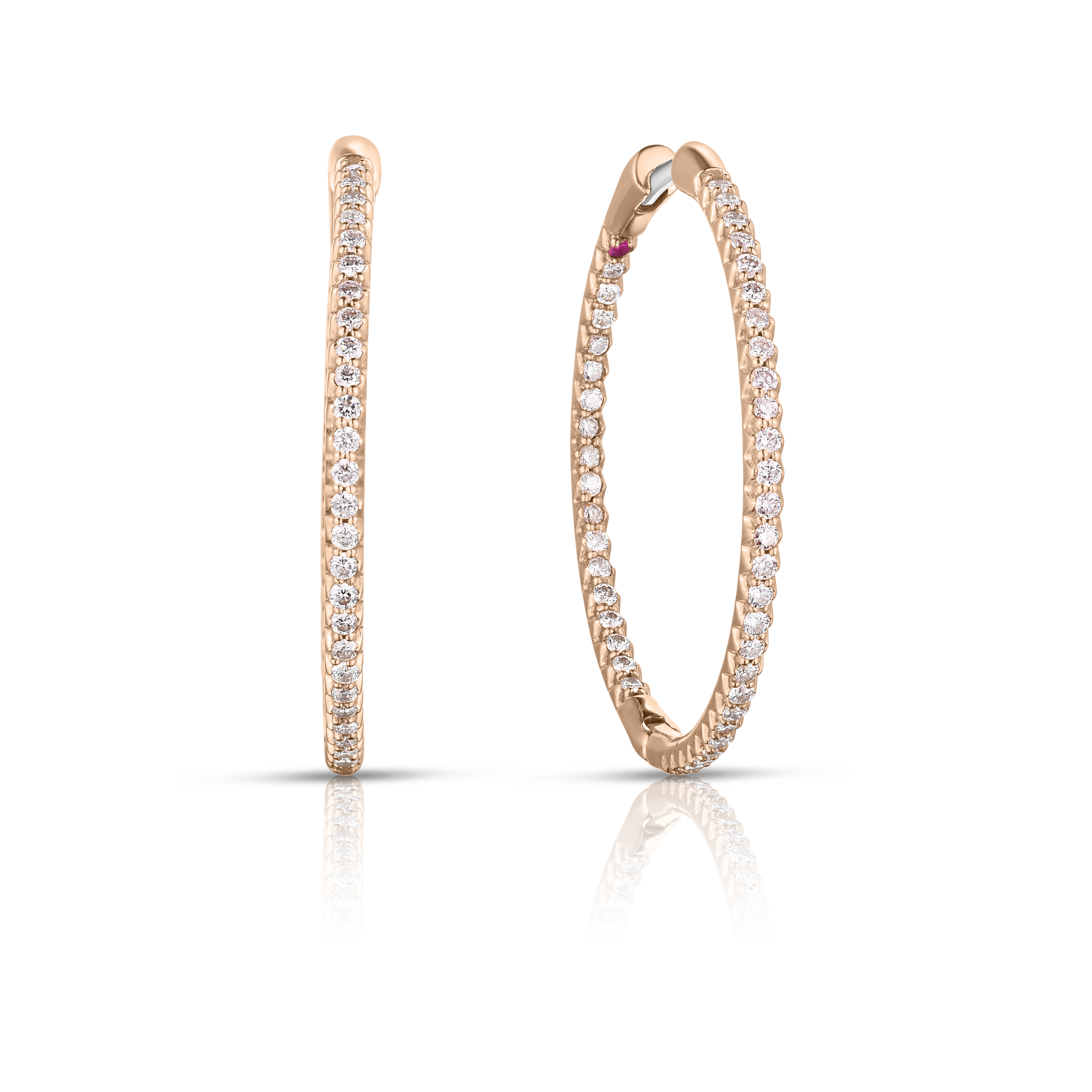 18k Rose Gold Medium The Perfect Diamond Hoop® Earrings