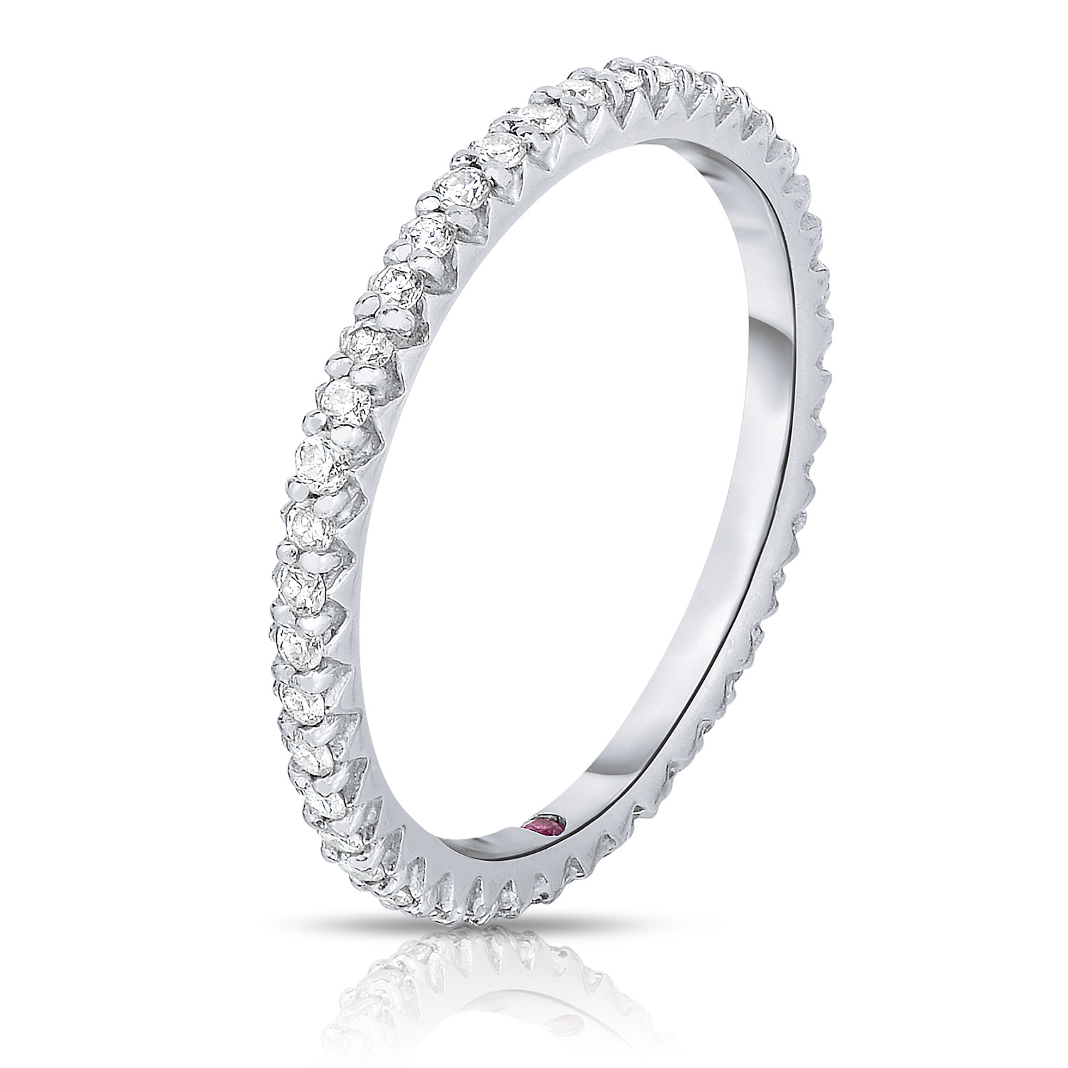 18k White Gold Classic Diamond Pave Eternity Band Ring