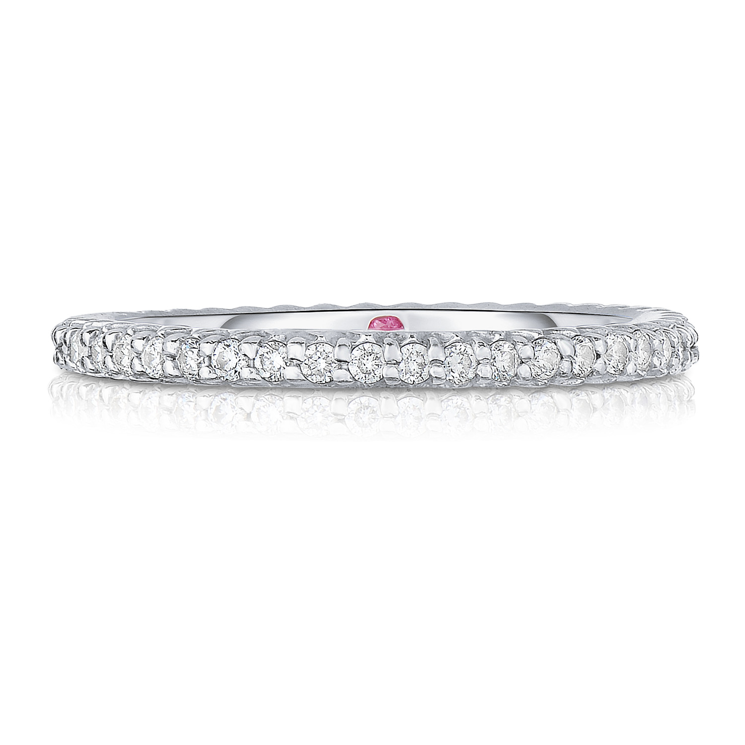 18k White Gold Classic Diamond Pave Eternity Band Ring