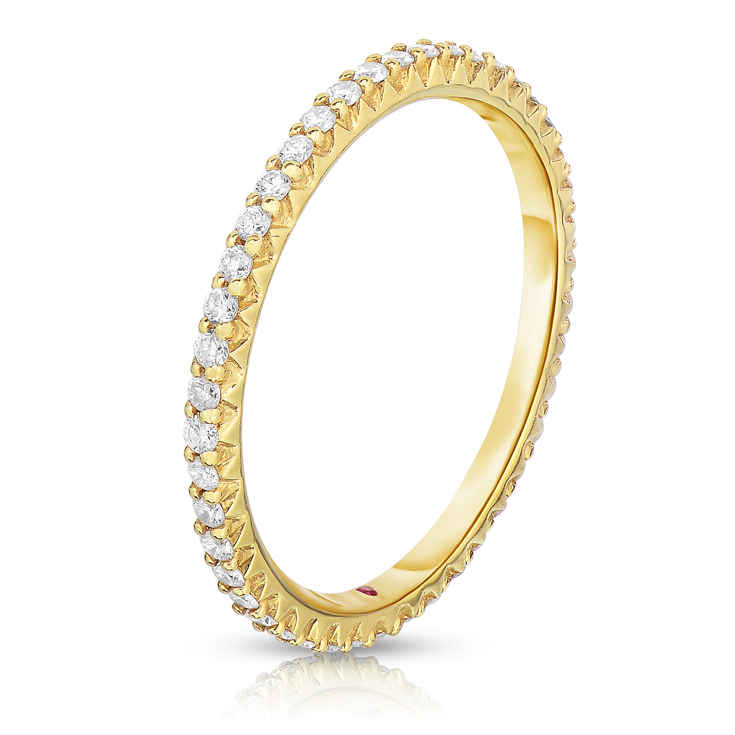 18k Yellow Gold Classic Diamond Pave Eternity Band Ring