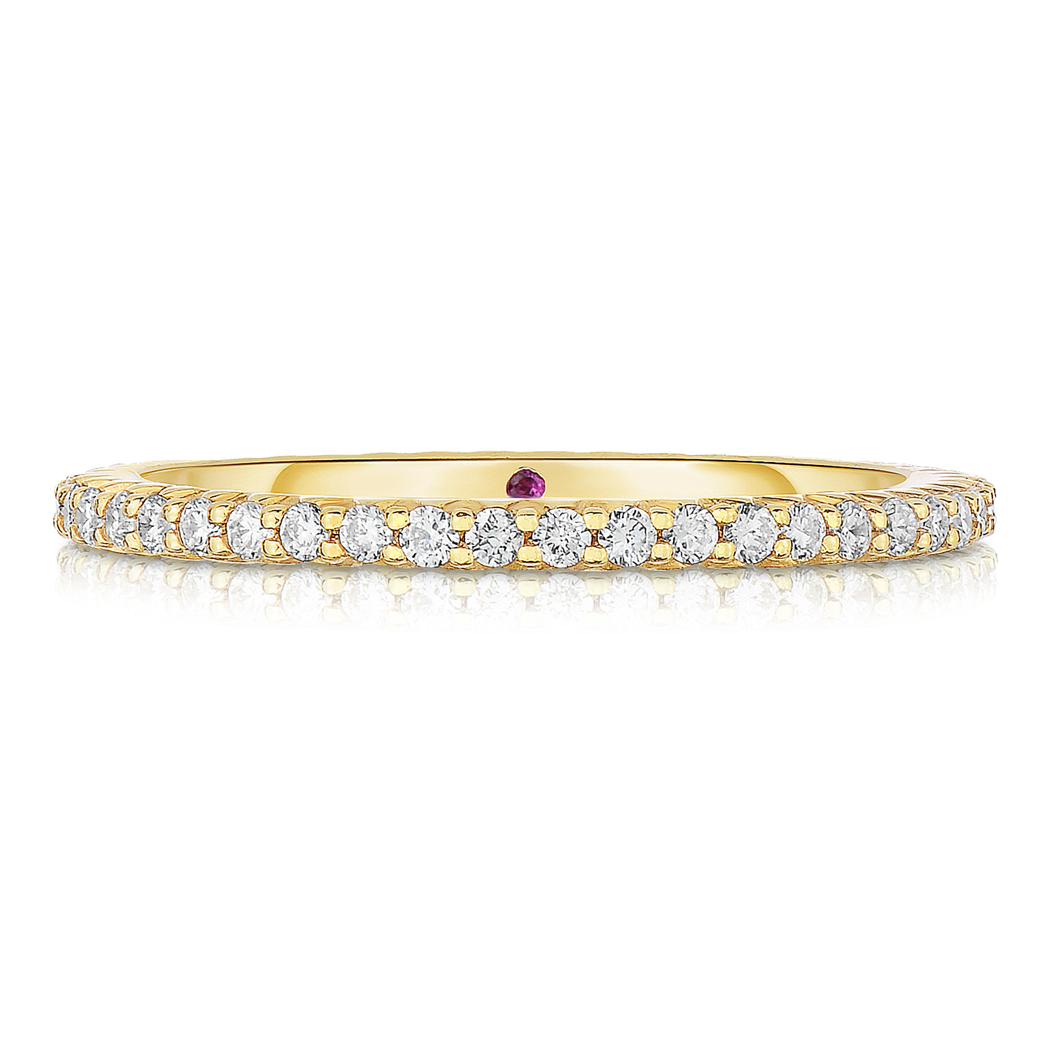 18k Yellow Gold Classic Diamond Pave Eternity Band Ring
