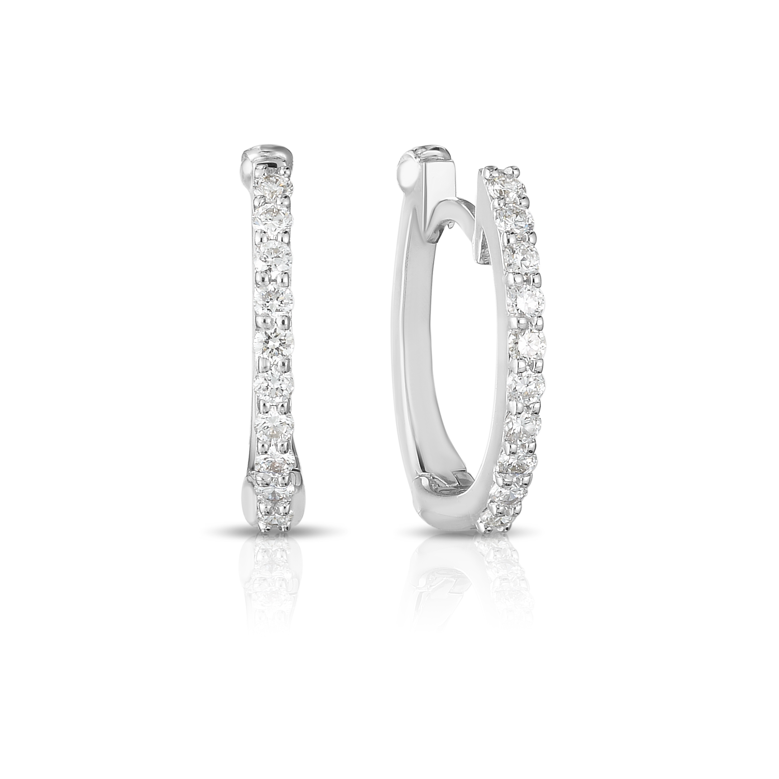 18k White Gold Perfect Diamond HoopÂ® Pave Diamond Huggy Earrings