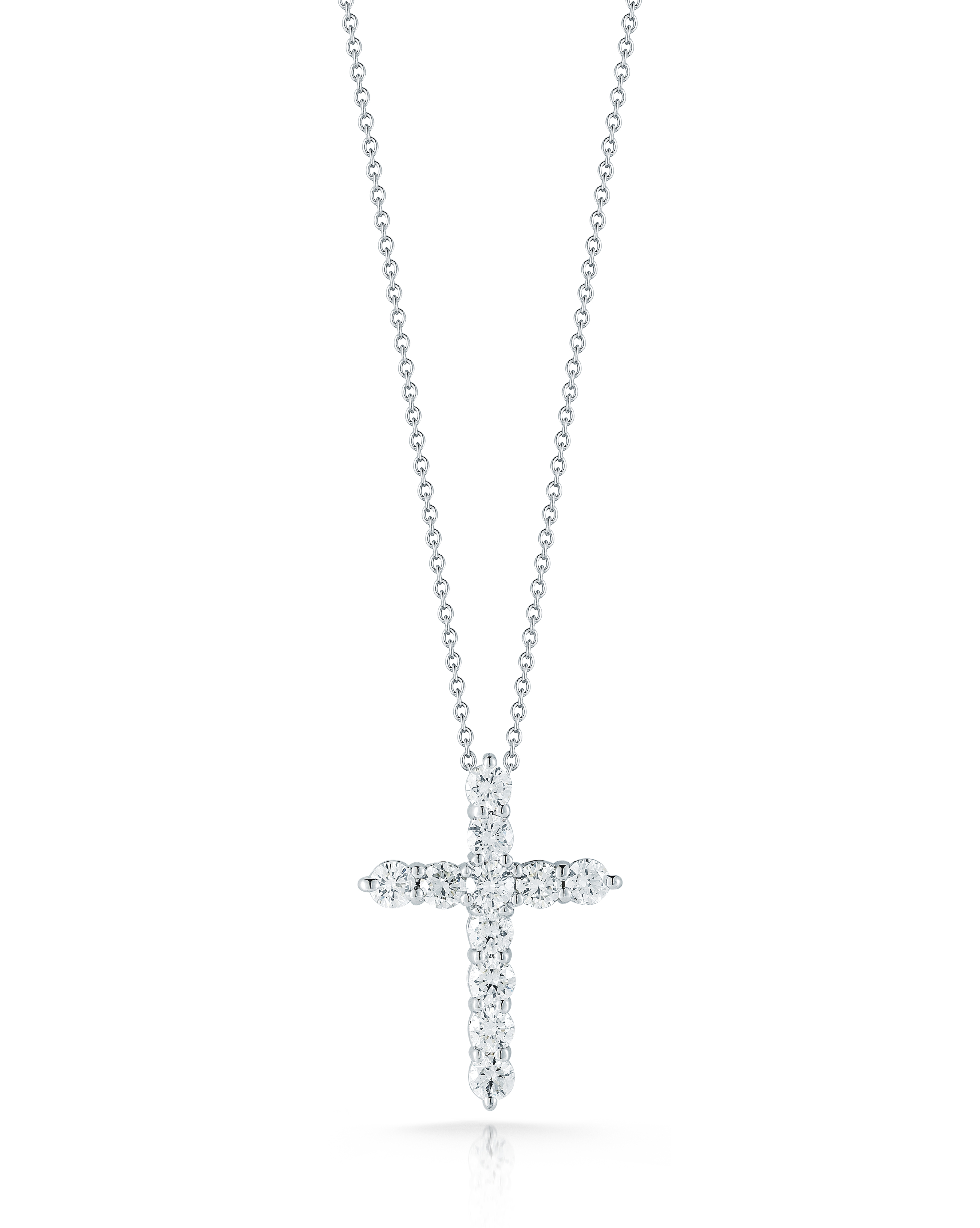 18k White Gold Tiny Treasures Diamond Cross Necklace