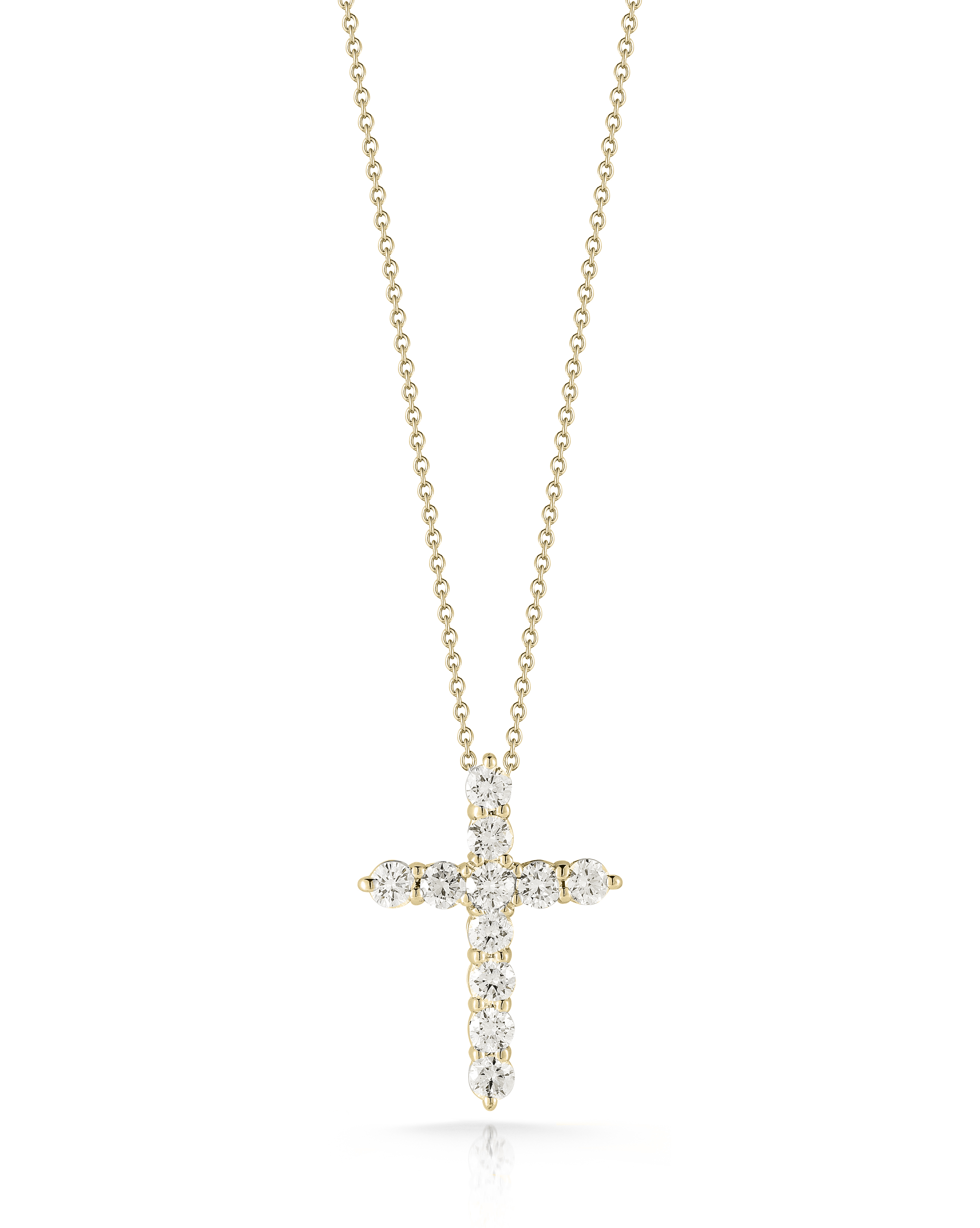 18k Yellow Gold Tiny Treasures Diamond Cross Necklace