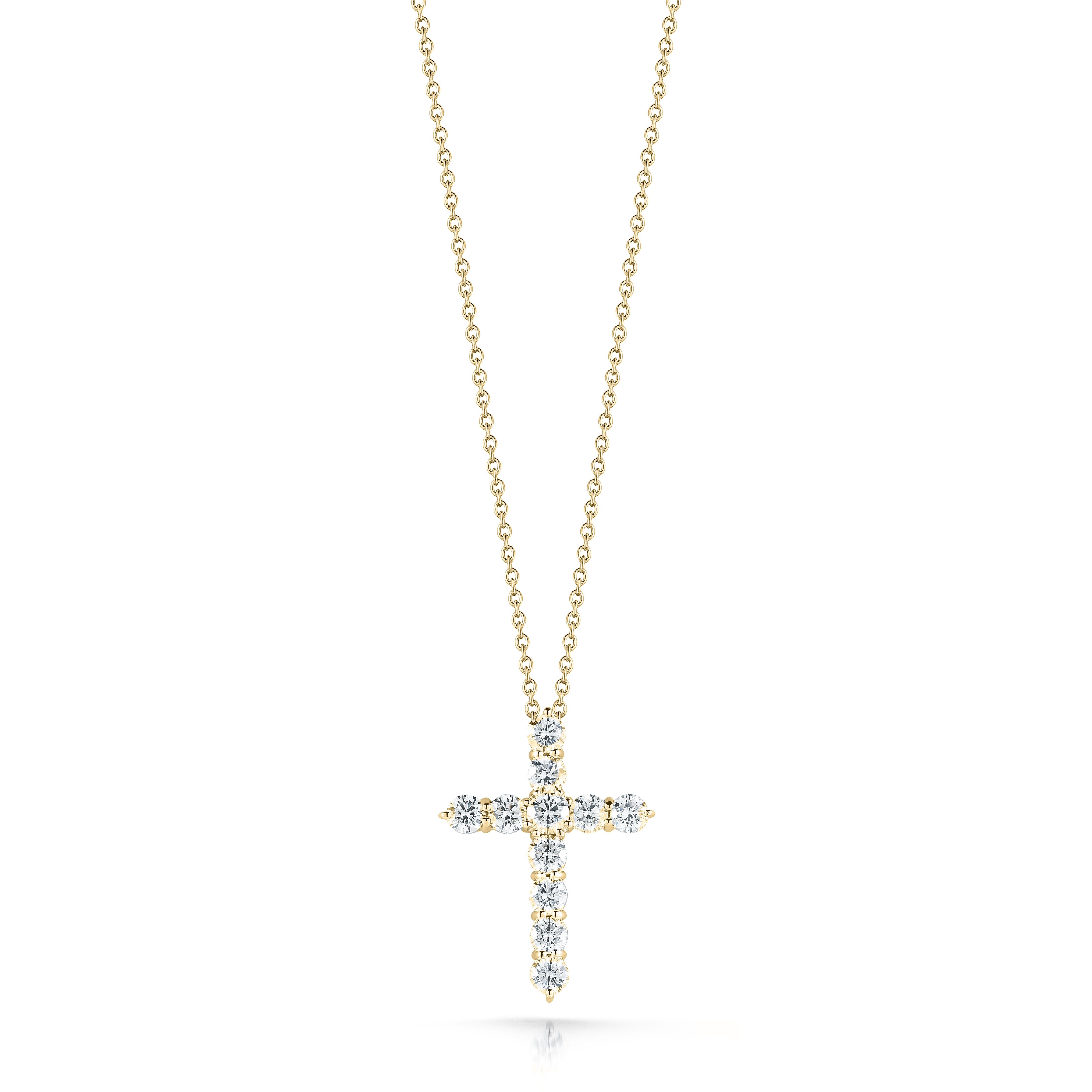 18k Yellow Gold Tiny Treasures Large Diamond Cross Necklace
