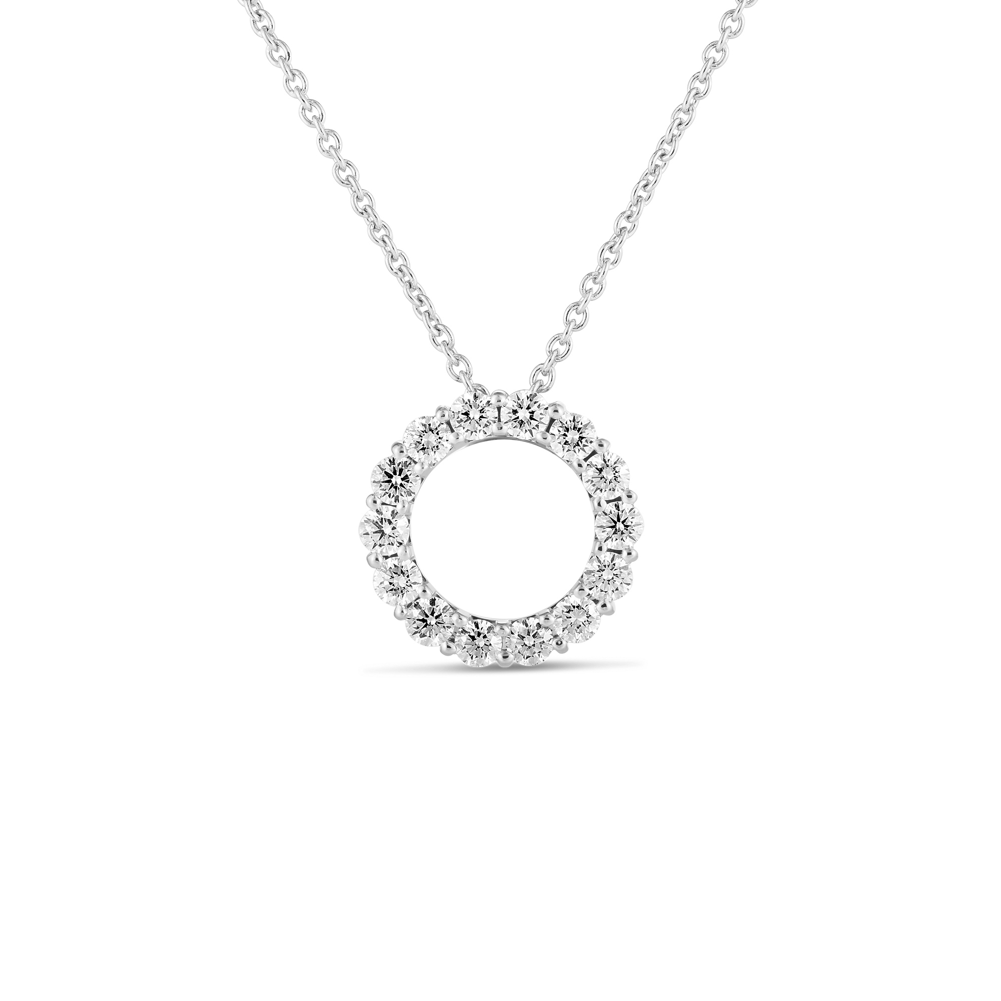 18k White Gold Tiny Treasures Small Diamond Circle Necklace