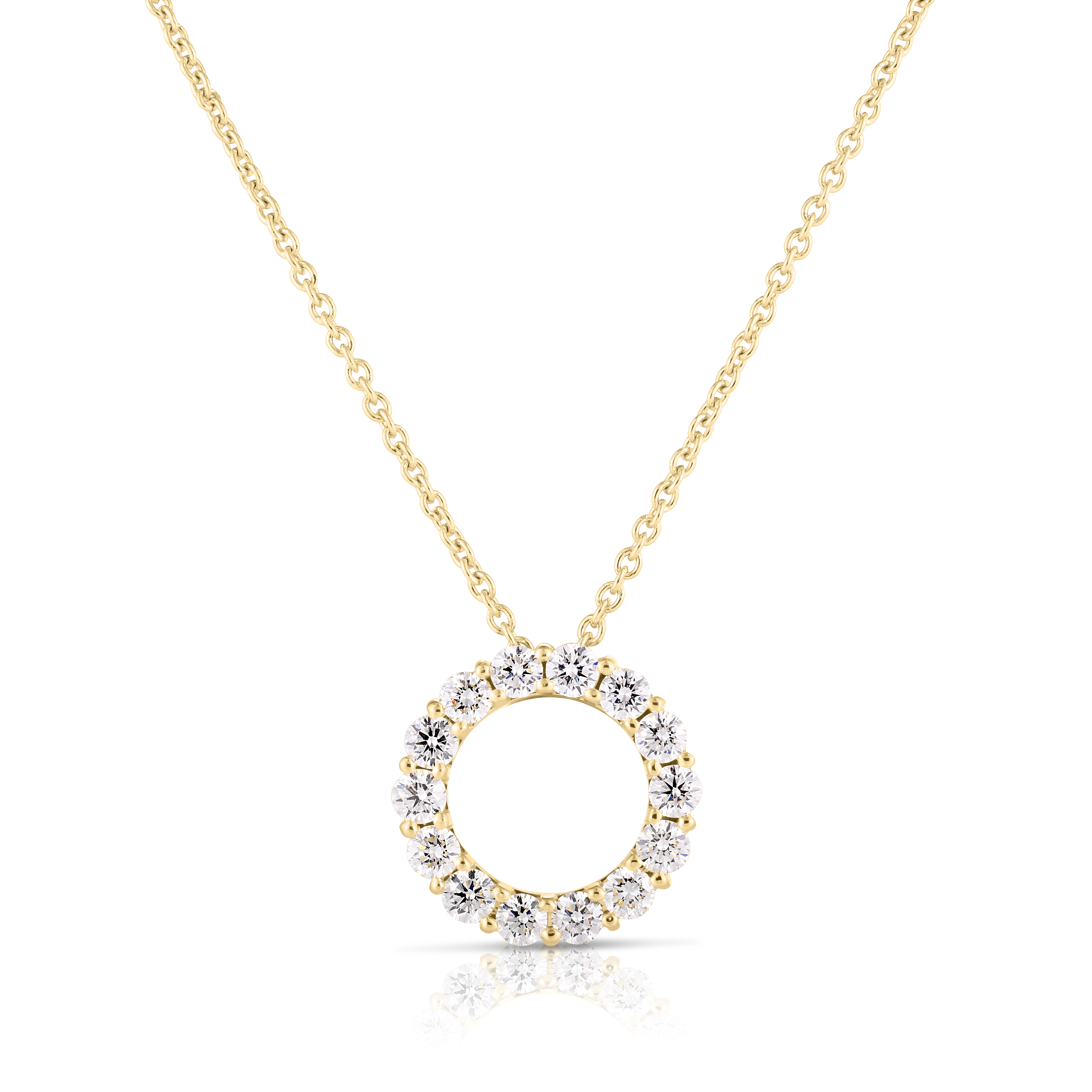 18k Yellow Gold Tiny Treasures Small Diamond Circle Necklace