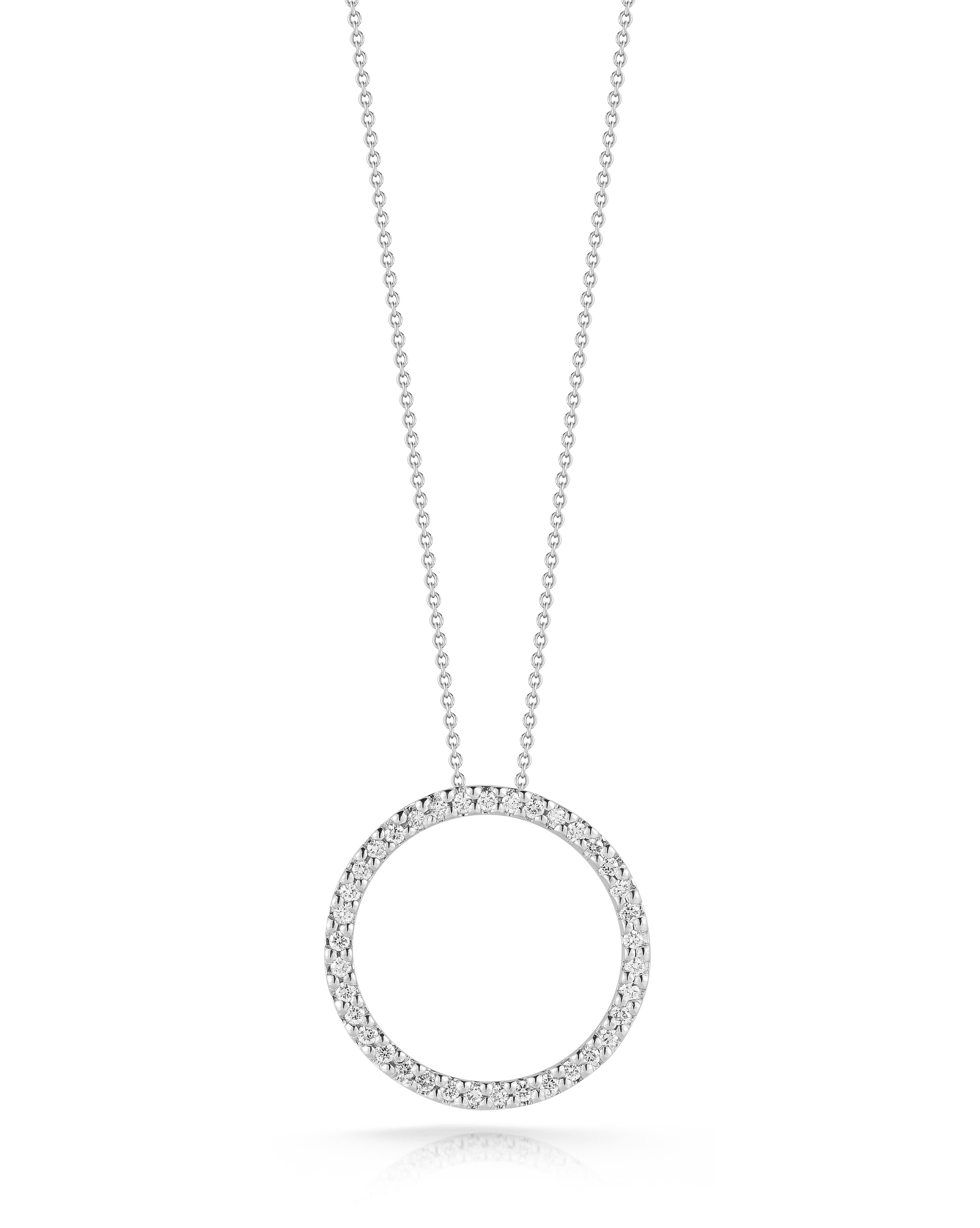 18k White Gold Tiny Treasures Medium Diamond Circle Necklace