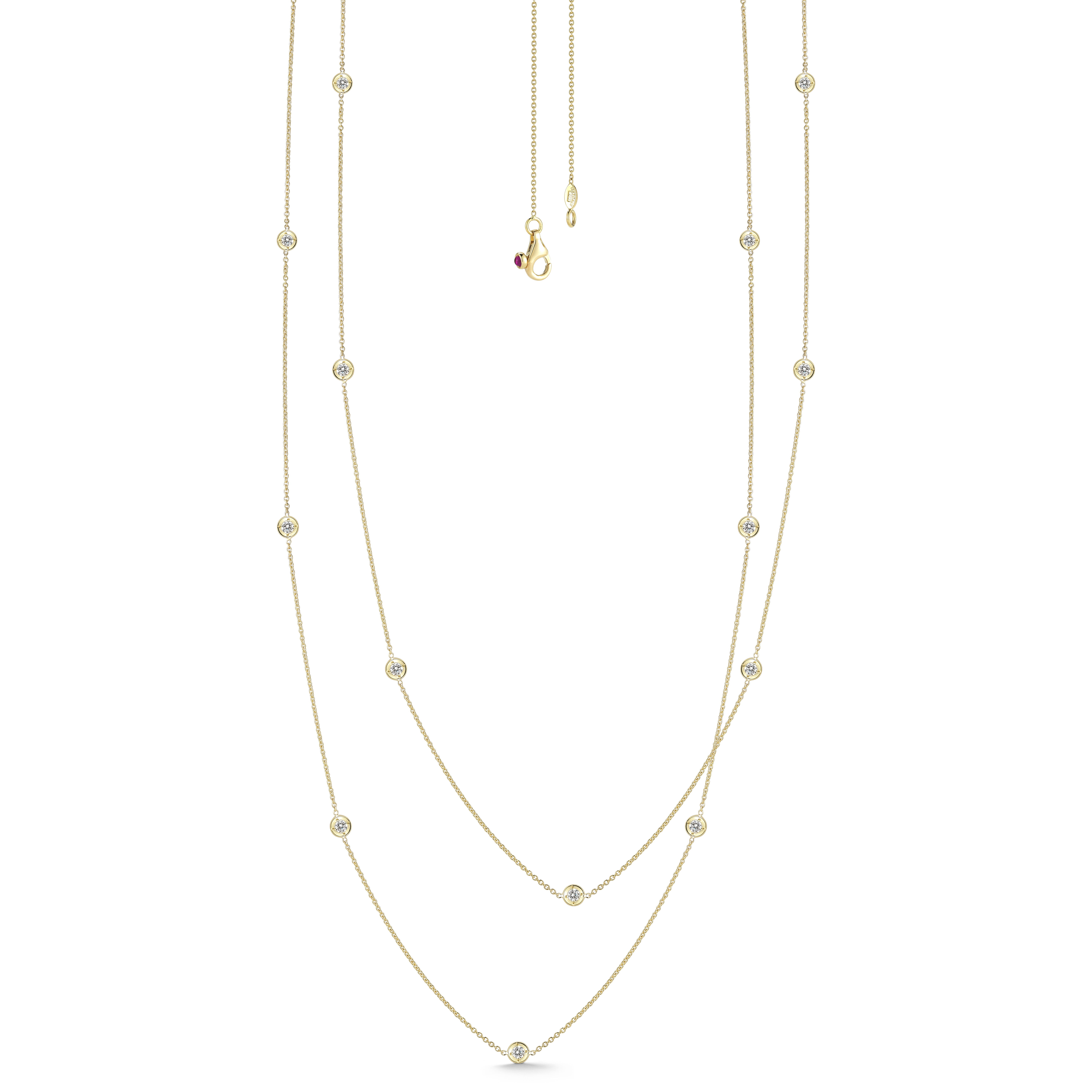 18k Yellow Gold Diamonds By The Inch 15 Station 36 Inch Necklace