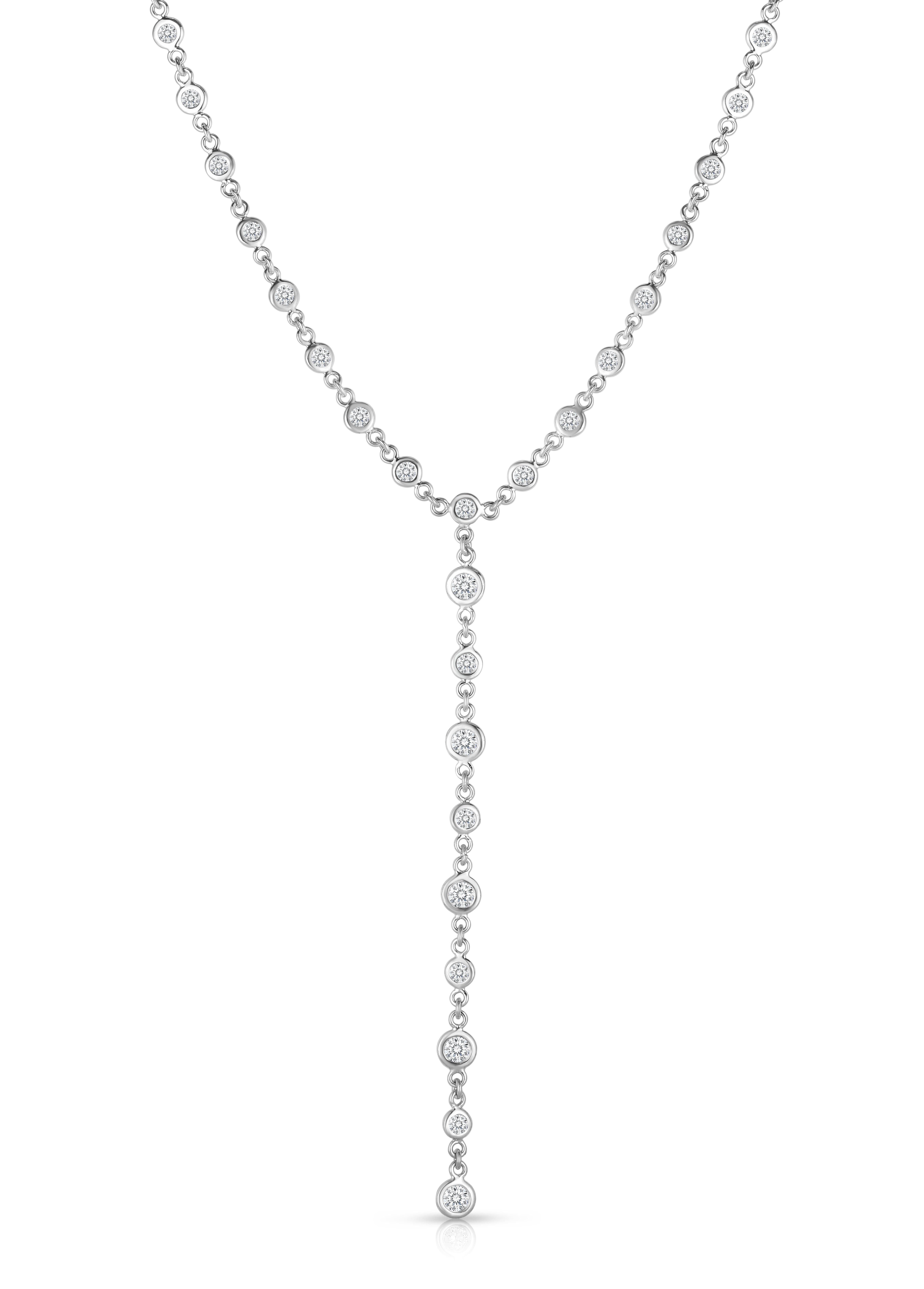 18k White Gold Diamonds By Inch 'y' Necklace