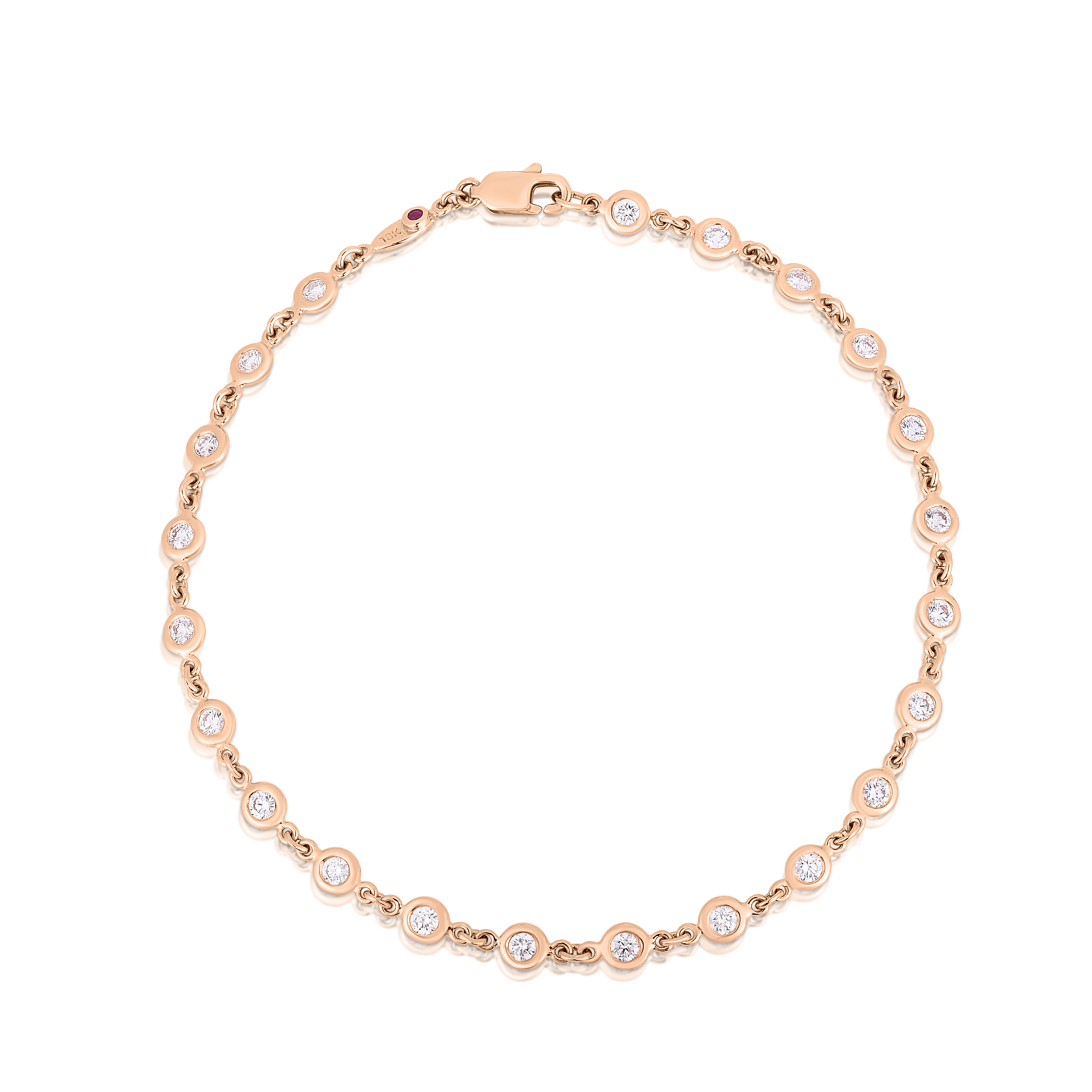 18k Rose Gold Diamonds By The Inch Continuous Station Bracelet