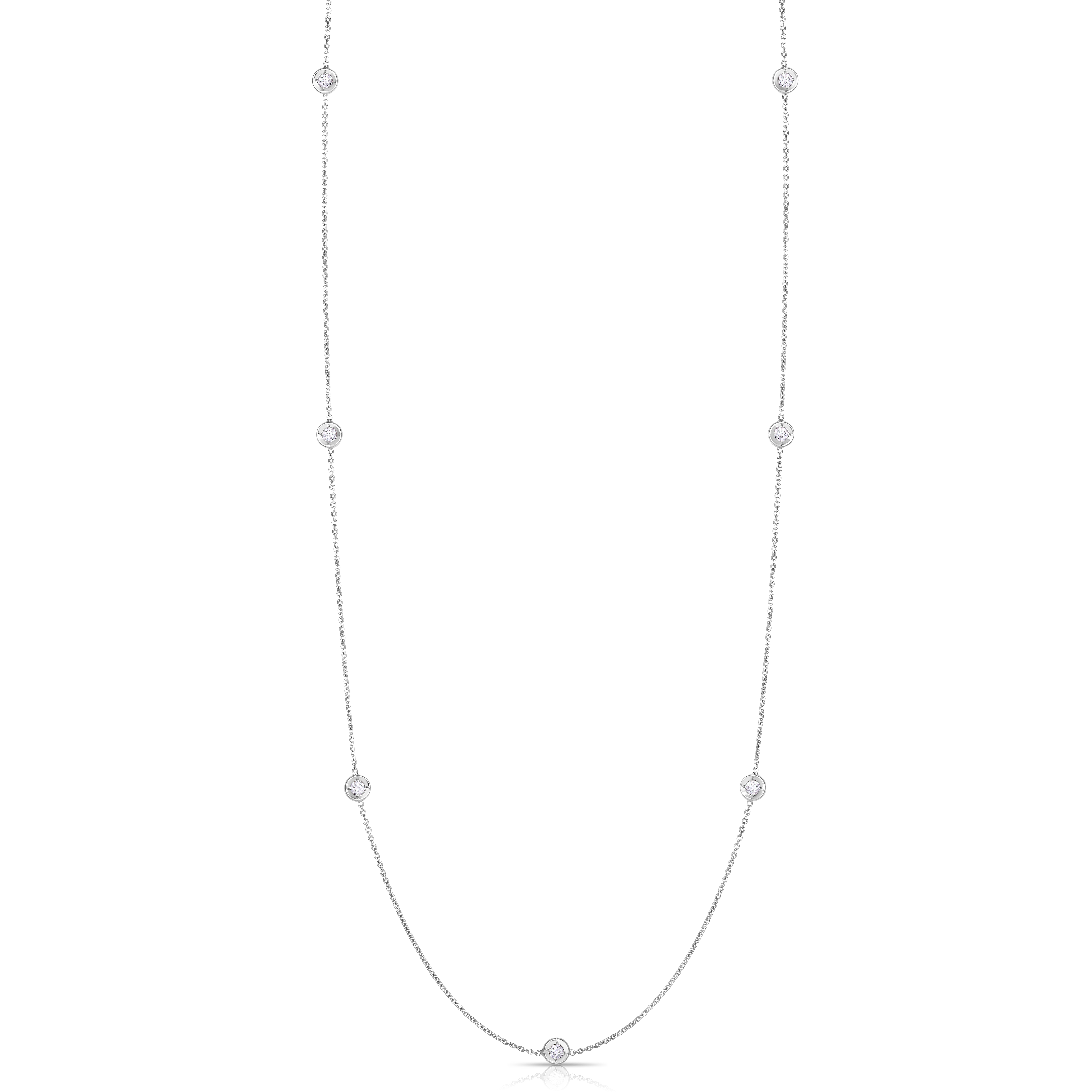 18k White Gold Diamonds By The Inch 12 Station 34 Inch Necklace