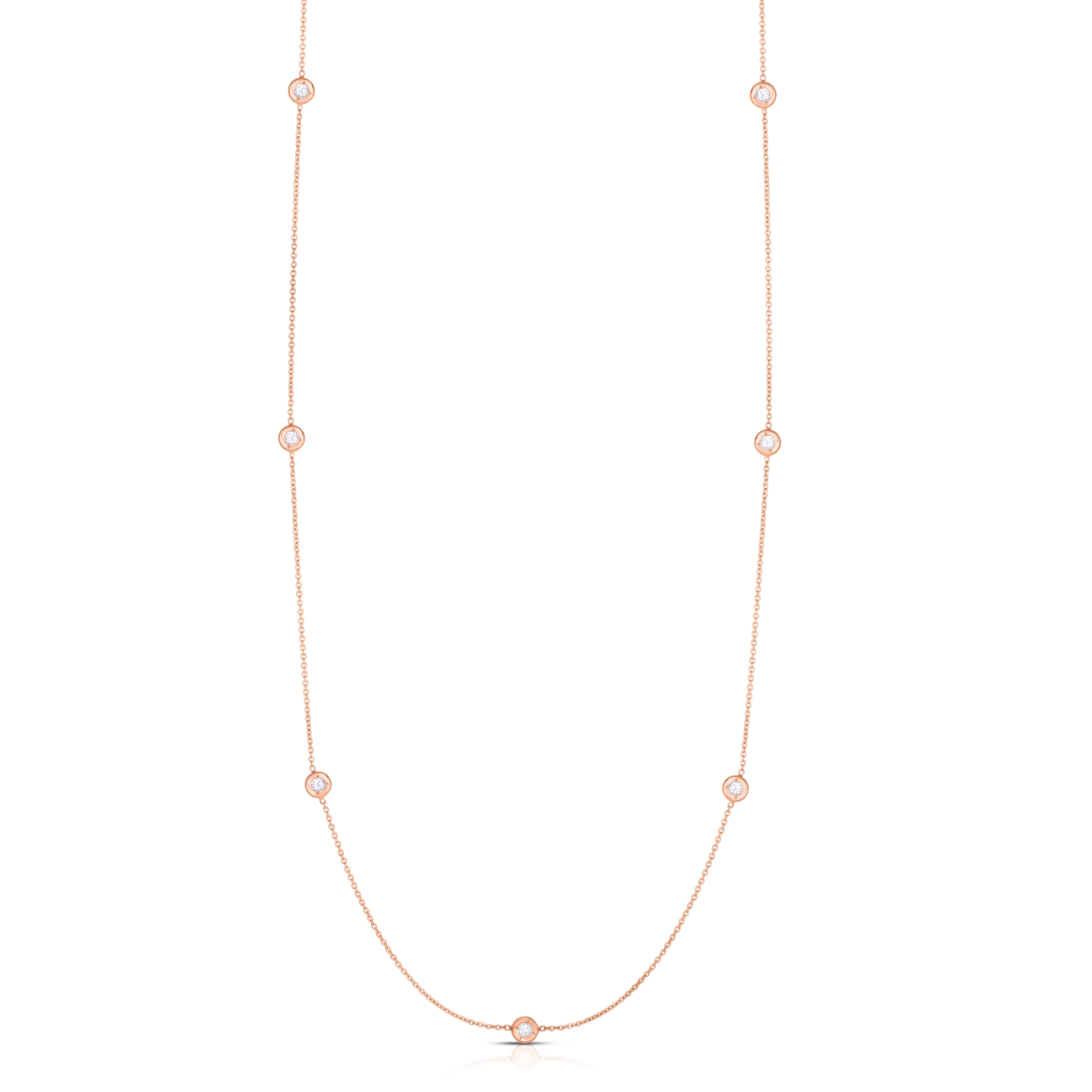 18k Rose Gold Diamonds By The Inch 7 Station Necklace