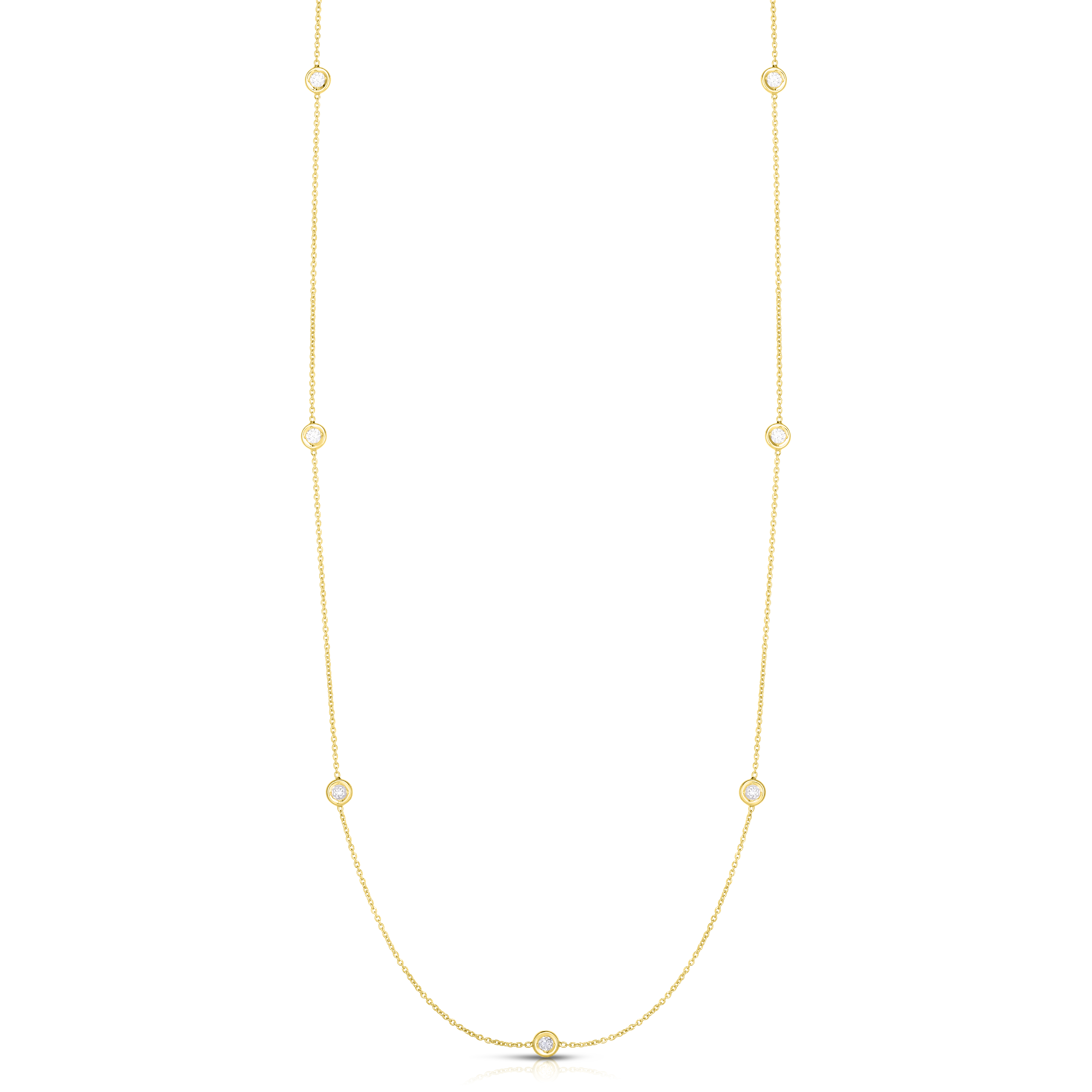 18k Yellow Gold Diamonds By The Inch 7 Station Necklace