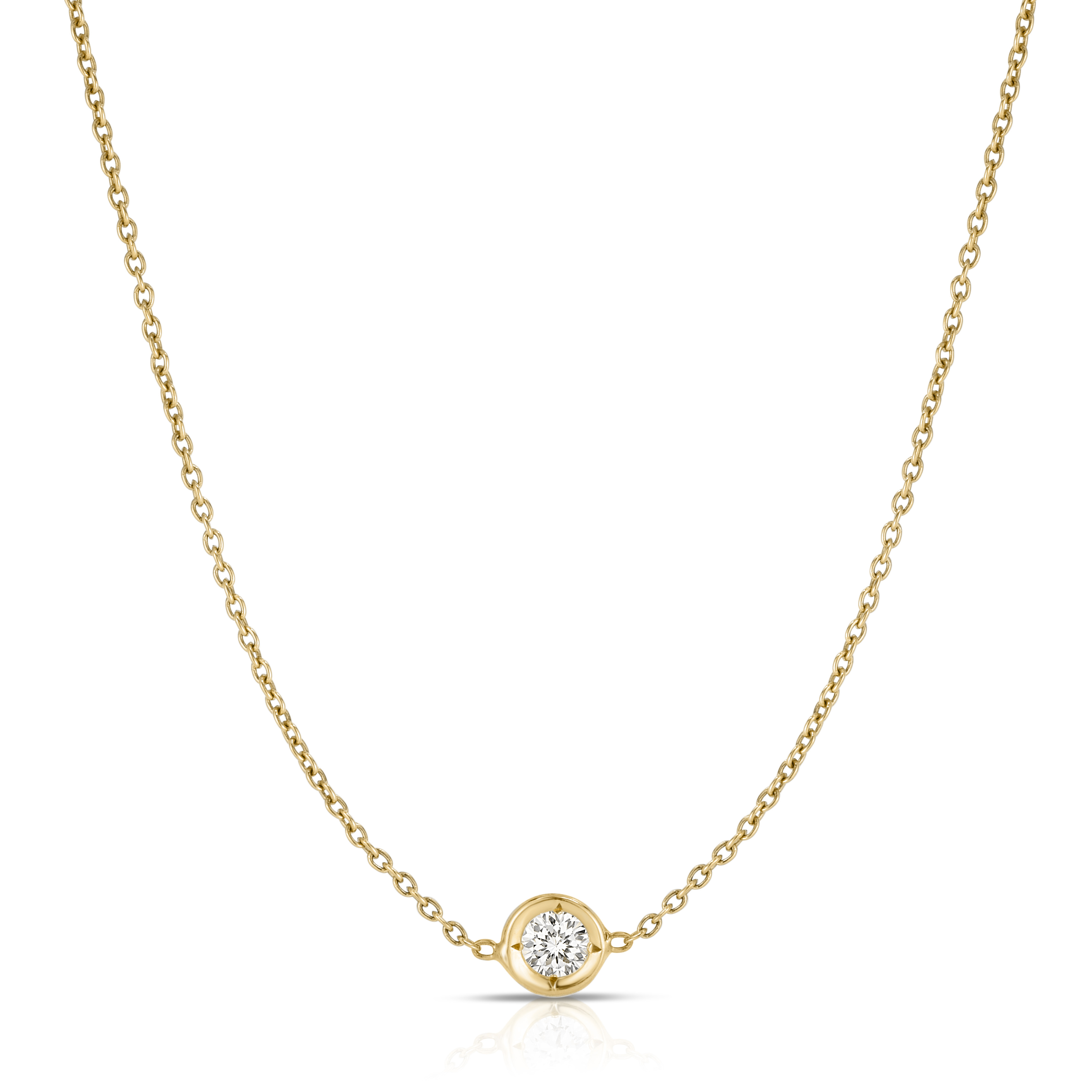 18k Yellow Gold Diamonds By The Inch Single Station Necklace