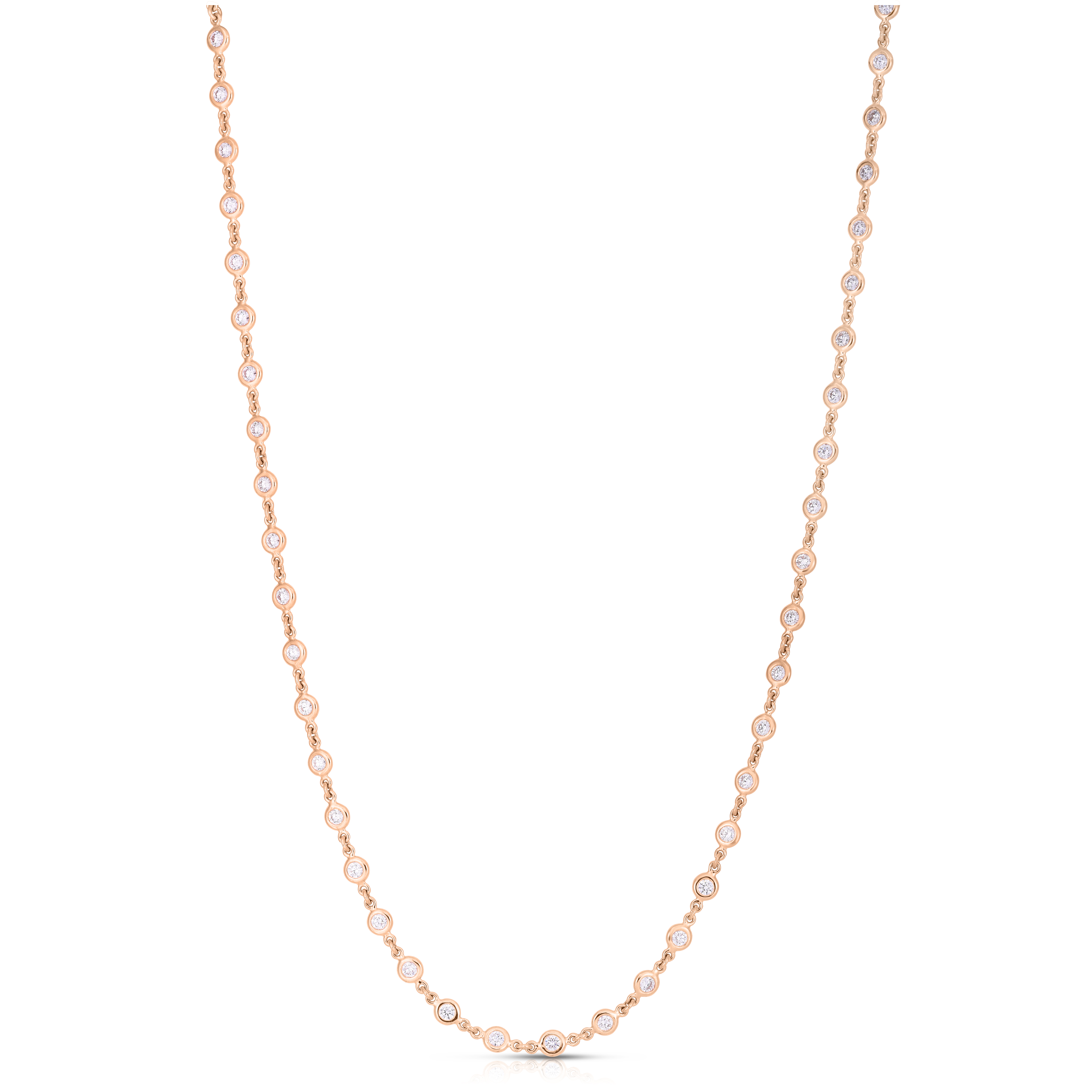 18k Rose Gold Diamonds By The Inch Continuous Station Necklace