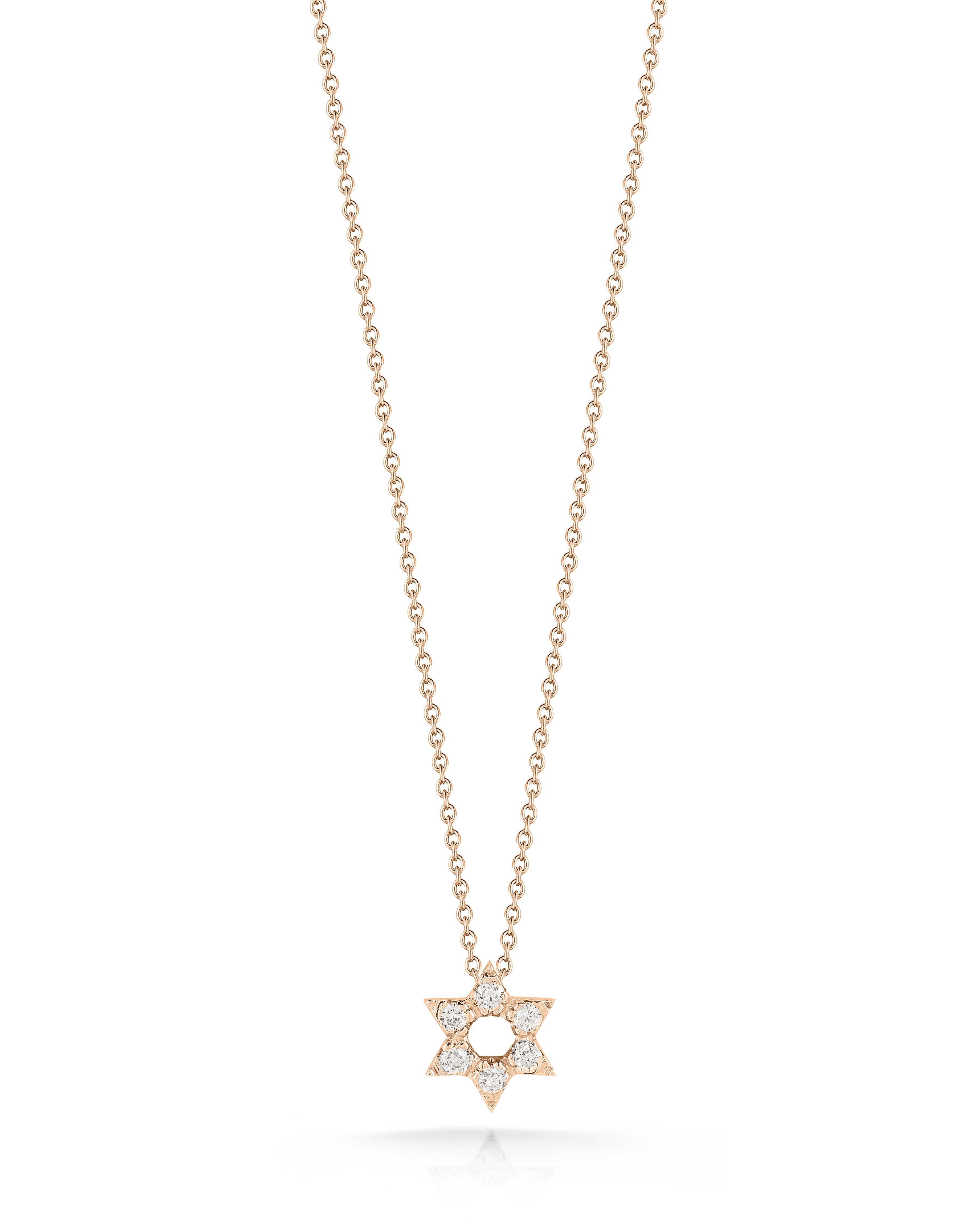 18k Rose Gold Tiny Treasures Diamond Star Of David Necklace