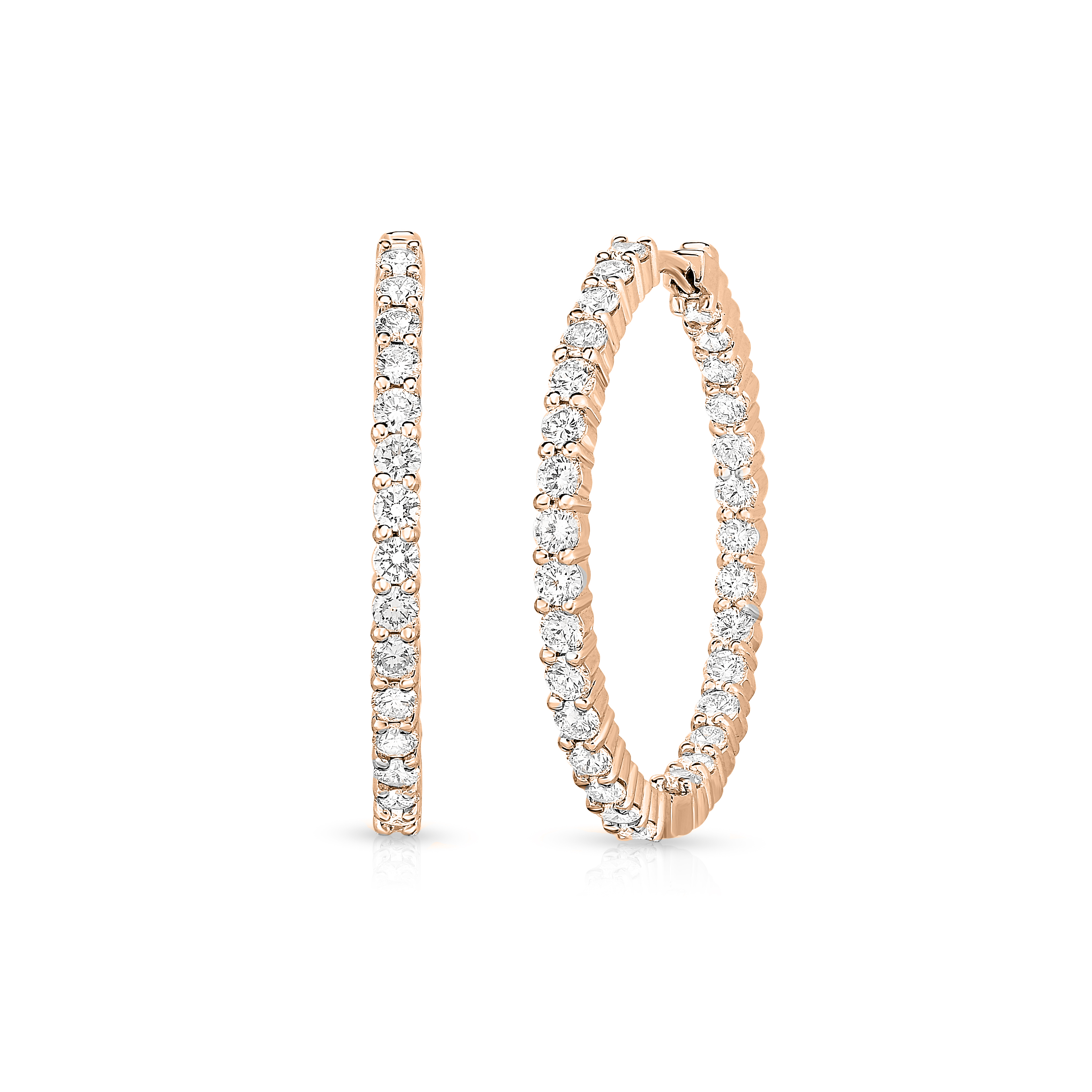 18k Rose Gold The Perfect Diamond Hoop® Inside Outside Earrings